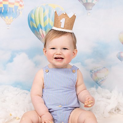 Boy Cloud And Hot Air Balloon Cake Smash Photography 