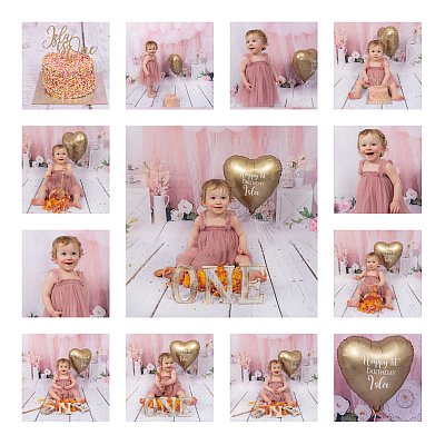 Girls First Birthday Boho Theme Cake Smash Photography 